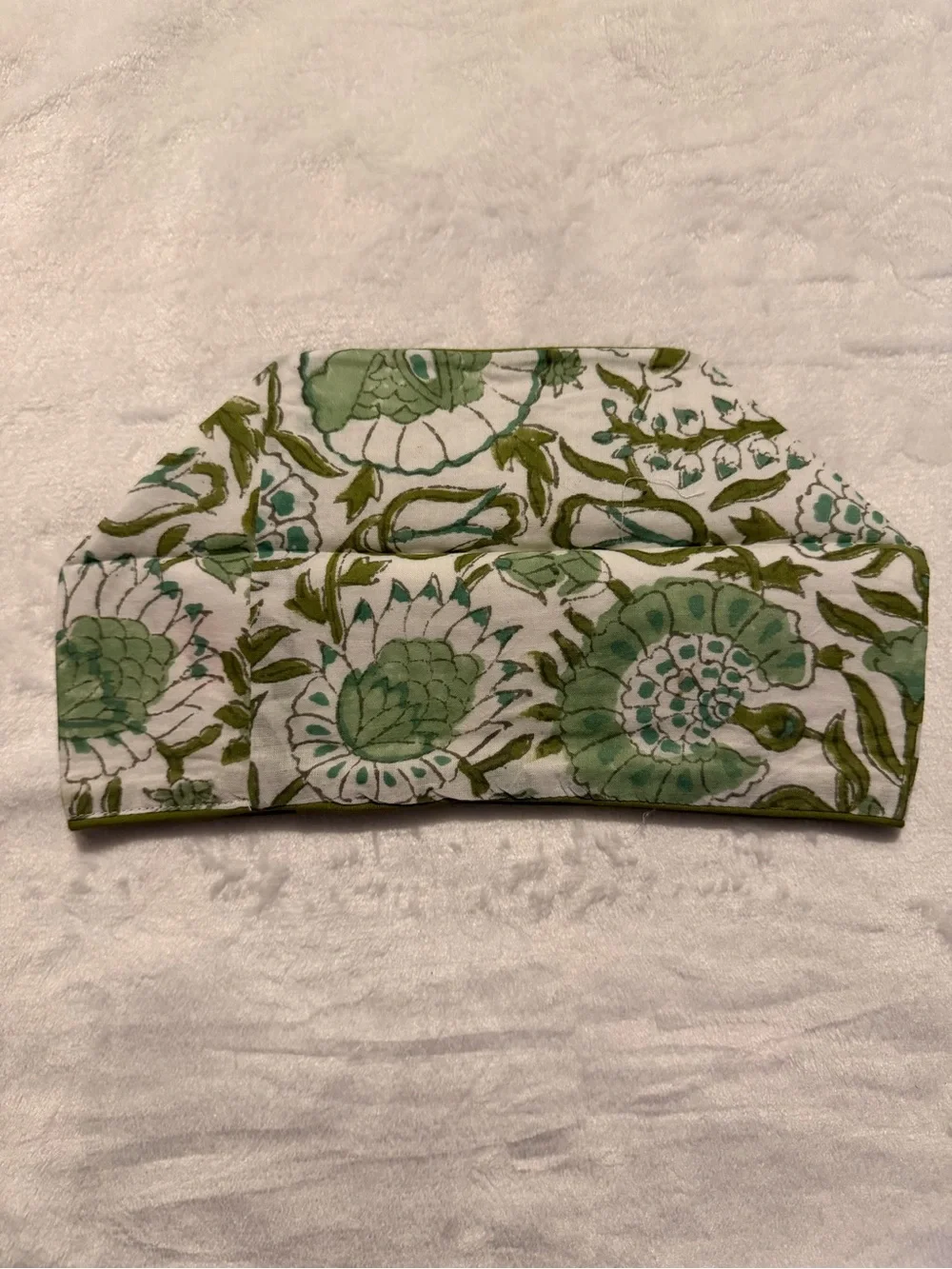 CPC Agate Green Block Print Cotton Tissue Box Cover 5
